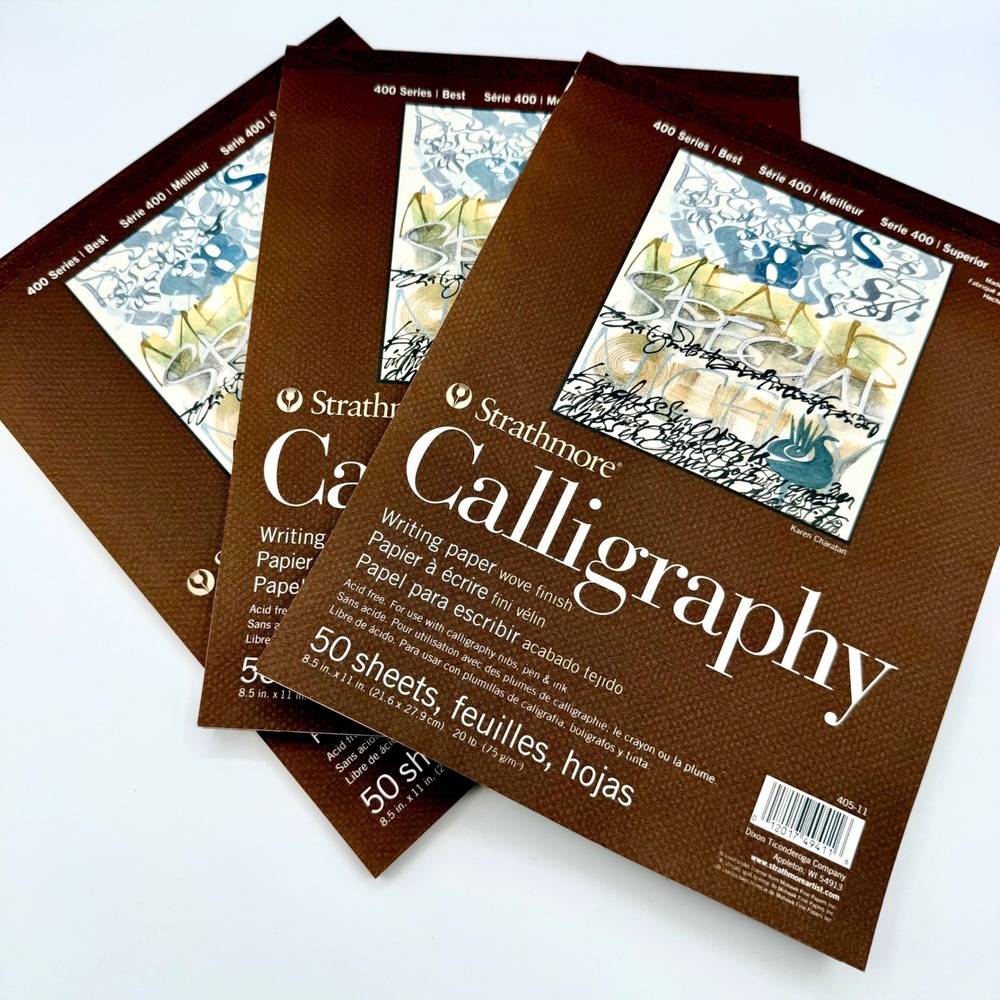 3 Pack Strathmore 400 Series Calligraphy Paper 8.5x11 50 Sheets Each
